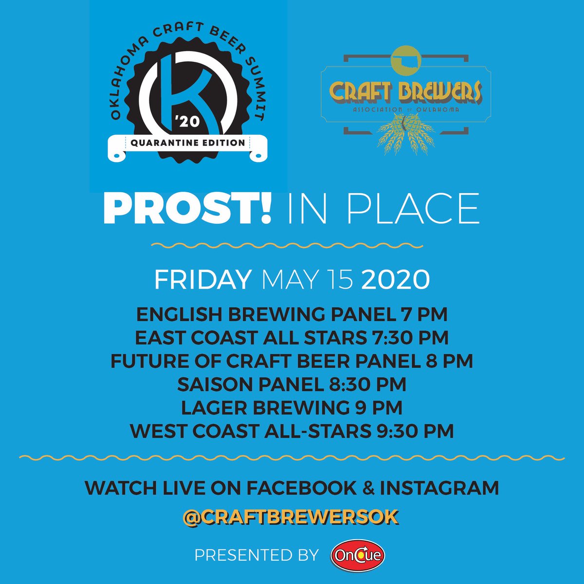 CraftBrewersOK's tweet photo. Tonightโs the night! ๐๐ผ We have a great lineup of speakers for tonightโs Craft Beer Summit. #ProstInPlace with us and soak in all things craft beer.
7pm - English Brewing
7:30pm - East Coast All-Stars
8pm - Future of Craft Beer https://t.co/bVGcxxB214
