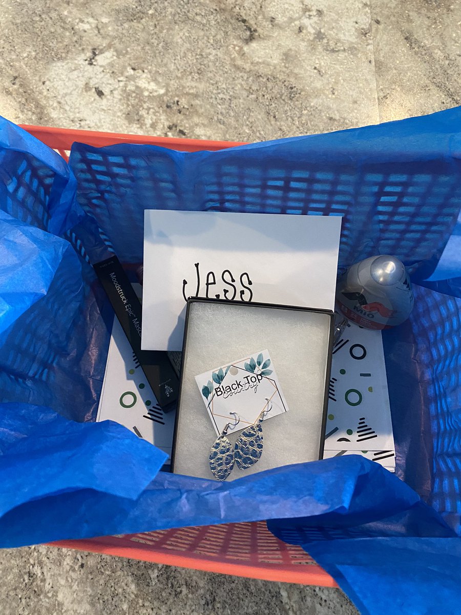 Feeling the 💚 from my school family today!! Fun surprises!! Thanks Jacquie Bauer Drey and the girls for the amazing shirt!! #TornadoStrong Thanks Terrin Bern for the fun basket!! Wish we could all be together!! 💚🌪#AmericasSchool