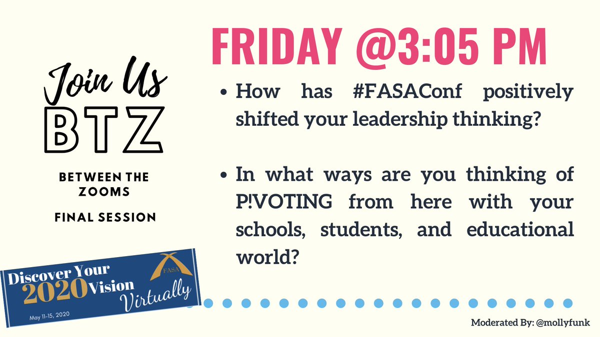 It's almost here!  The final #FASAConf Between the Zooms!  Here are our guiding questions!  See you there! <a href="/SchoolLeadersFL/">FASA</a>