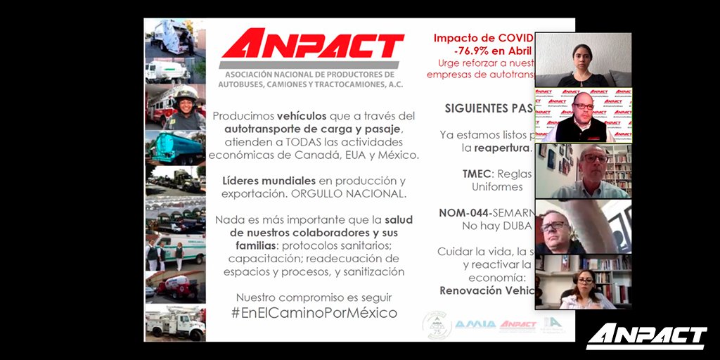 Anpact's tweet photo. Nuestro Presidente Ejecutivo Miguel Elizalde (@miguelelizaldel) participó representando a ANPACT en la reunión a distancia con legisladores del @senadomexicano  y representantes de la Industria Automotriz. Seguimos #EnElCaminoPorMéxico. https://t.co/MzPtPgKvKT