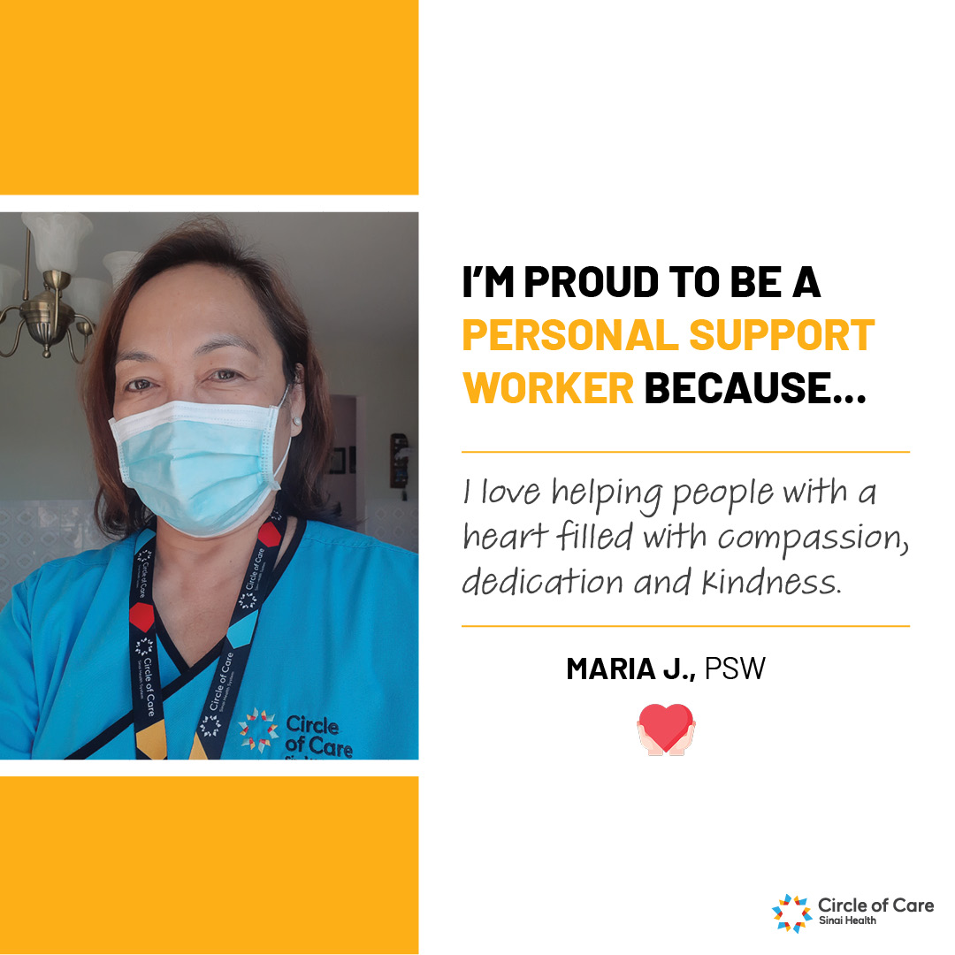 CircleofCareOnt's tweet photo. Today is #PSWDay, and every day this week we're highlighting our PSWs as they share why they're proud to be a Personal Support Worker. Here's Maria's answer! #ProudToBeAPSW https://t.co/QD8bzjyh6u