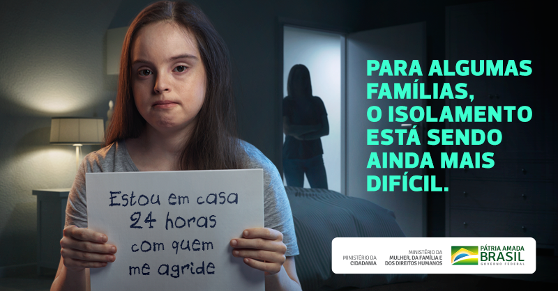 Muitas vítimas da violência doméstica estão convivendo o dia inteiro com seus agressores, dificultando a denúncia. Por isso, caso note alguma agressão na vizinhança, denuncie pelo Disque 100, pelo aplicativo Direitos Humanos Brasil ou pelo site ouvidoria.mdh.gov.br