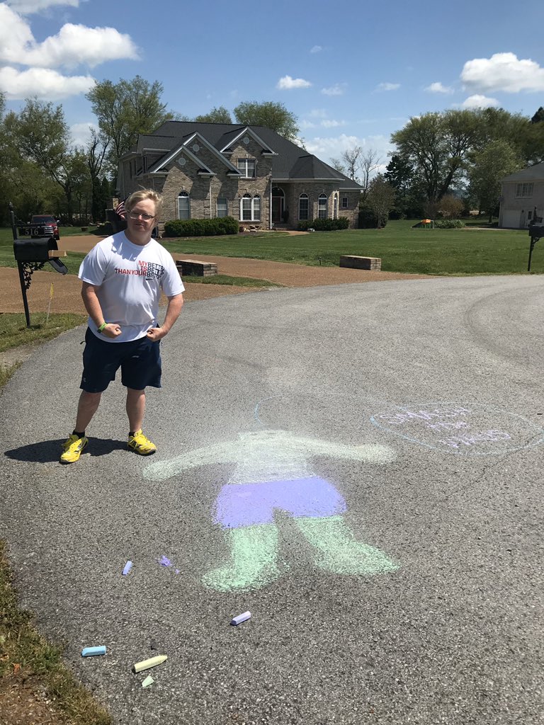 Wavesserves's tweet photo. Eric has created a Super Hero message for us! Anyone know the number to reach @Hulk? We'd all like him to smash this virus! #hulksmash #smashthevirus #coronachalkart https://t.co/IhRlXubo3i