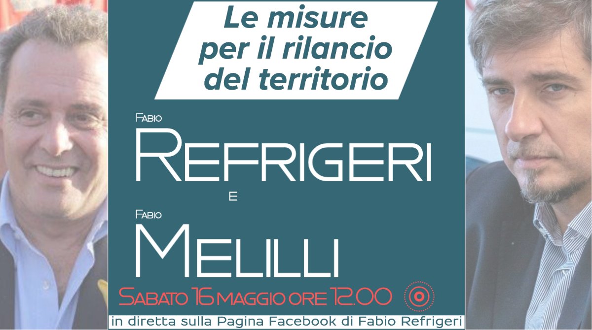 refrigeri's tweet photo. Vi aspetto domani, in diretta Fb con Fabio Melilli, per riflettere sulle misure necessarie a rilanciare il nostro territorio! 
#Rieti #Sabina https://t.co/WXg7Cy21xi
