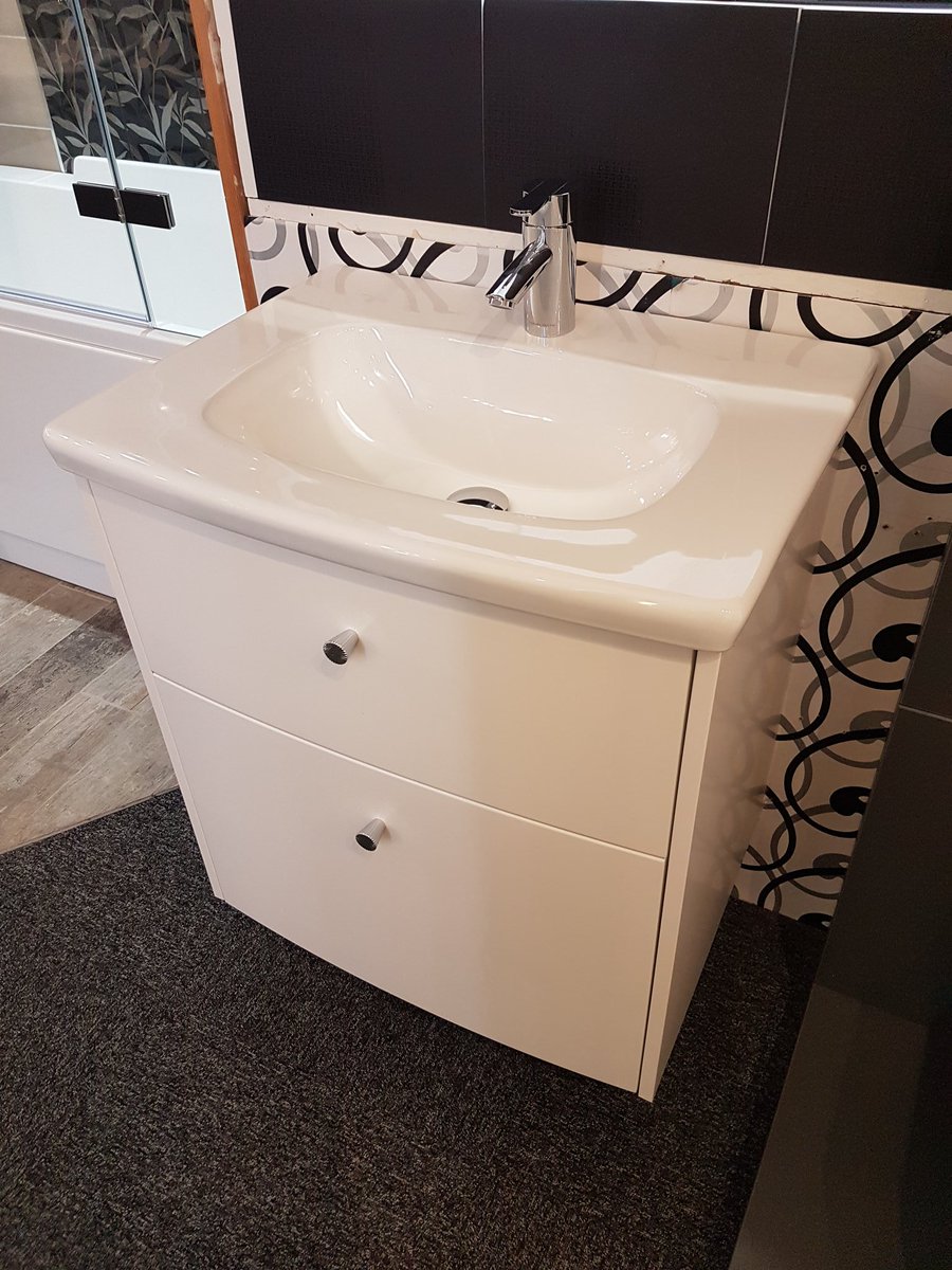 KettBathroooms's tweet photo. We love this new furniture from Dansani Danmark 
A beautiful curved basin brings style &amp; function. 
Topped off with the gorgeous Xenon basin mixer from #SamuelHeath with it's unusual handle. 
Another new display at The Bathroom Studio
#ketteringbathrooms
#style
#quality https://t.co/fHO4IslV3I