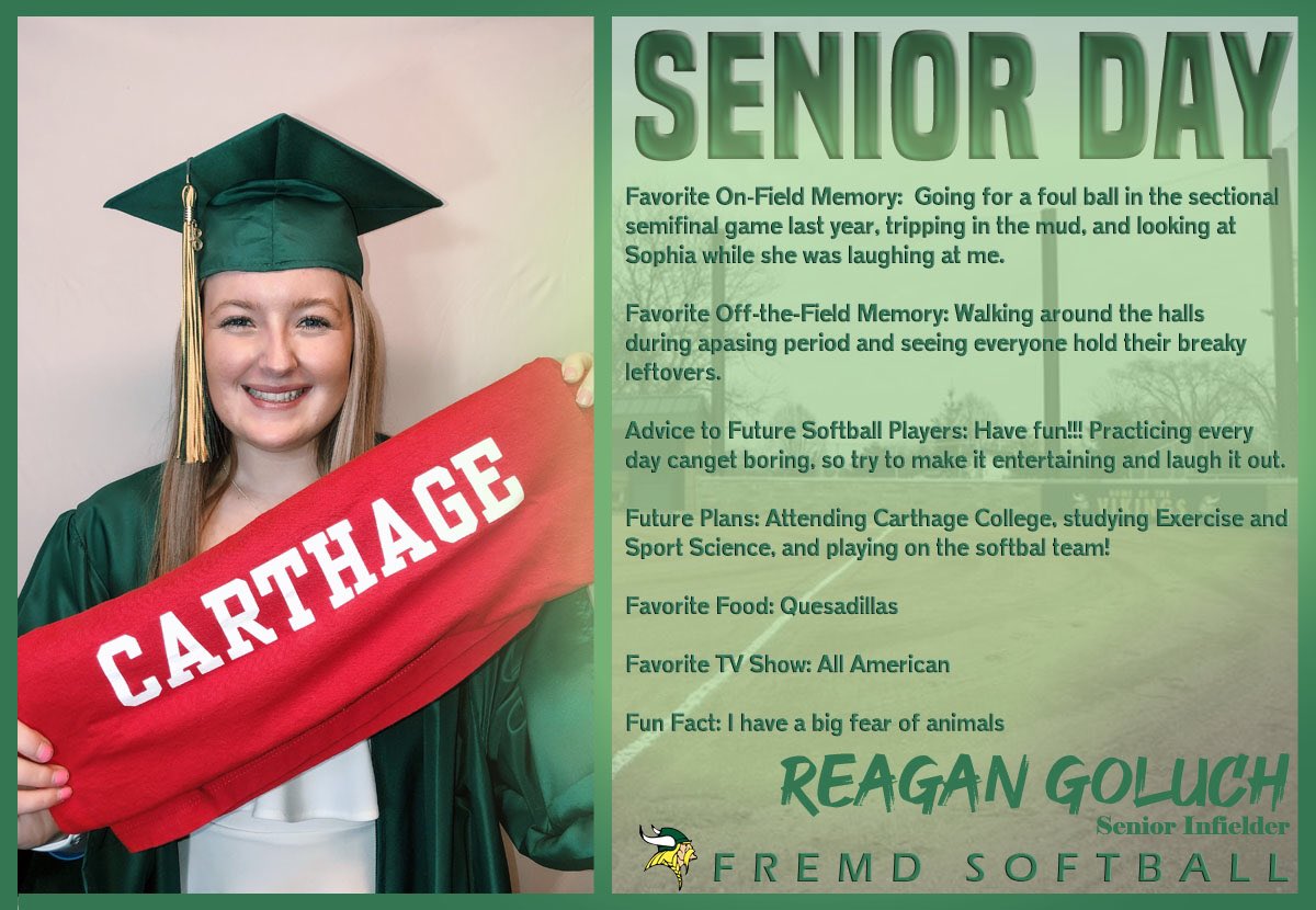 SENIOR DAY SPOTLIGHT: Reagan Goluch
Congrats, Reagan! We’re proud of you!
