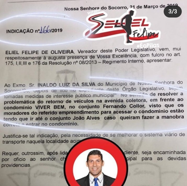 Eliel_Felipe's tweet photo. Entre a principal reivindicação de Felipe esta a construção da obra de RETORNO na avenida Coletora do Conjunto Fernando Collor. Solicitação apresentada na @camaradesocorro por intermédio da indicação parlamentar número 116/2019 de 21 de março do mesmo ano, de autoria do vereador. https://t.co/fWwUgF0YmD