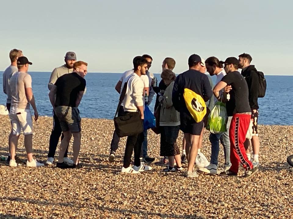 NickDixonITV's tweet photo. ‘I’ve not seen anything like this since before lockdown, it’s a real party atmosphere’ - friend at Brighton beach area tonight, really shocked at how busy it is. Really does seem quite crowded there 😬
#lockdown #COVIDー19 #coronavirus 
(📷: @MissJoEdwards) https://t.co/jOKjHvDO3e