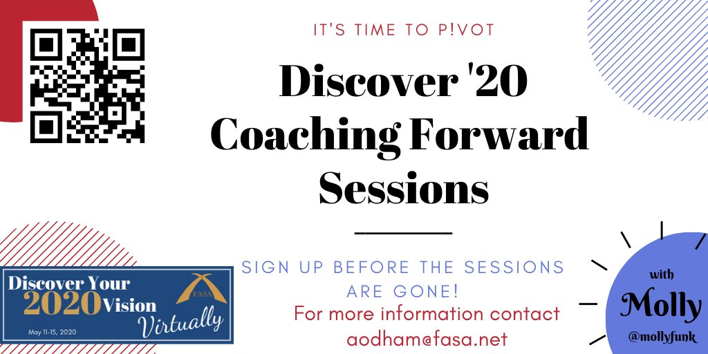 Don't let your #FASAConf learning end!  Discover '20 INDIVIDUAL Coaching Forward Sessions next week sponsored by <a href="/SchoolLeadersFL/">FASA</a> .  Sign up soon qrgo.page.link/K2zRW