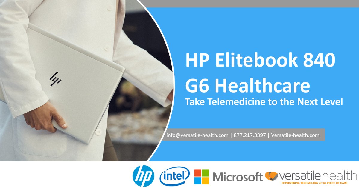 VersatileH_'s tweet photo. Make the move like the many others and turn your practice into a #telehealth one. Use HP's 840 G6 Elitebook Healthcare Edition to provide you and your patients with optimal care! 
Learn More>>
https://t.co/nuJv5TxA3G https://t.co/9CcrHS84Nx