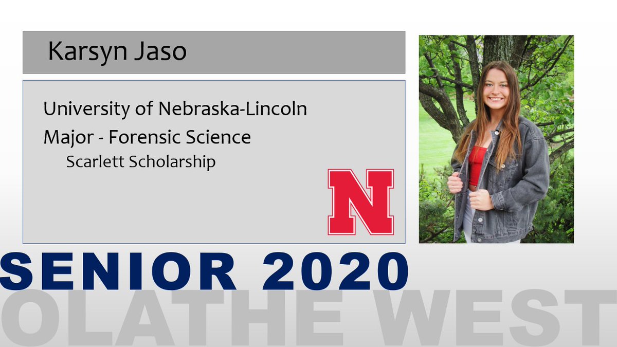 OWSeniorSigning's tweet photo. Congratulations to Karsyn Jaso who has earned the Scarlett Scholarship to attend the University of Nebraska-Lincoln!  Karsyn will major in Forensic Science at Nebraska.  #owseniorsigning #UNL https://t.co/RnUAWifReI