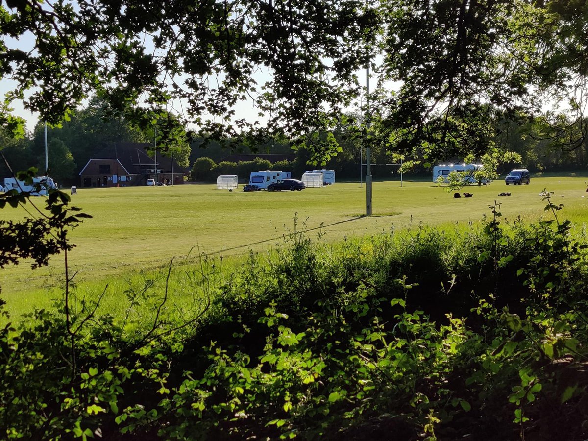 Well, after all of our hard work a group of travellers decided to camp on our pitches 🤬.  They are damn lawless but have the law on their side!  More have turned up since this photo.  So with so much to do we are not allowed up there to avoid confrontation!  Have a good weekend!