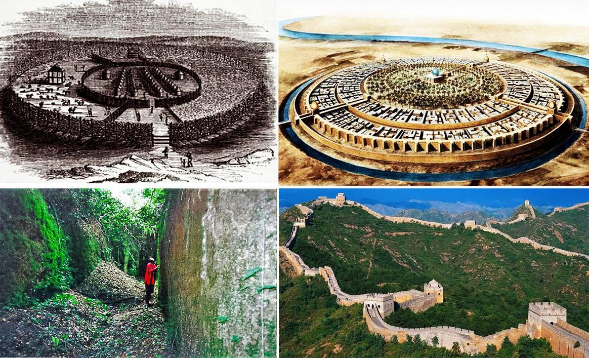 Great Walls of Benin were the world's largest man-made earth structure, consumed 100 times more material than the Great Pyramid of Cheops, took 150 million hours of digging to build. Protected the Edo  (Kingdom of Benin) for 400 yrs before being destroyed by the British (1897)