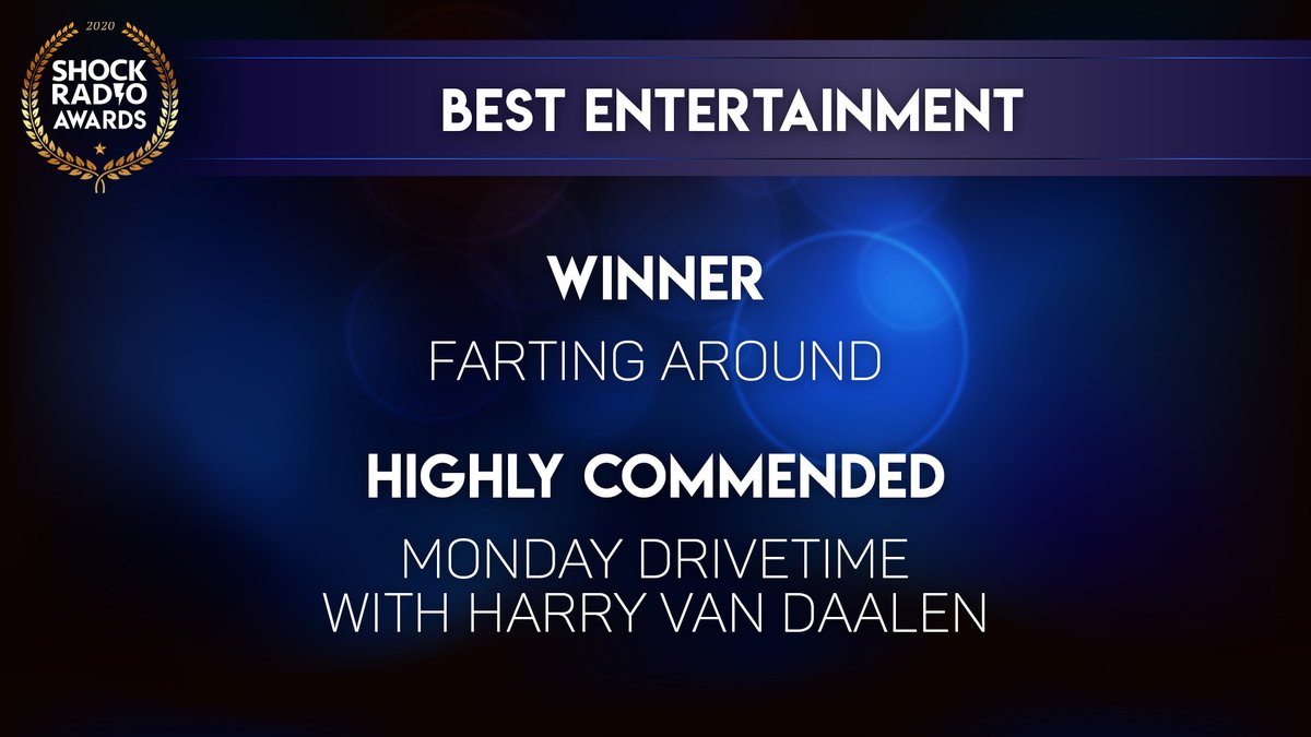 ShockSalford's tweet photo. 🏆 BEST ENTERTAINMENT 🏆

Winner - @fARTingaround1

Highly Commended - Monday Drivetime with @van_Daalen_H

#ShockAwards2020⚡️ https://t.co/BXe4hkBCOY