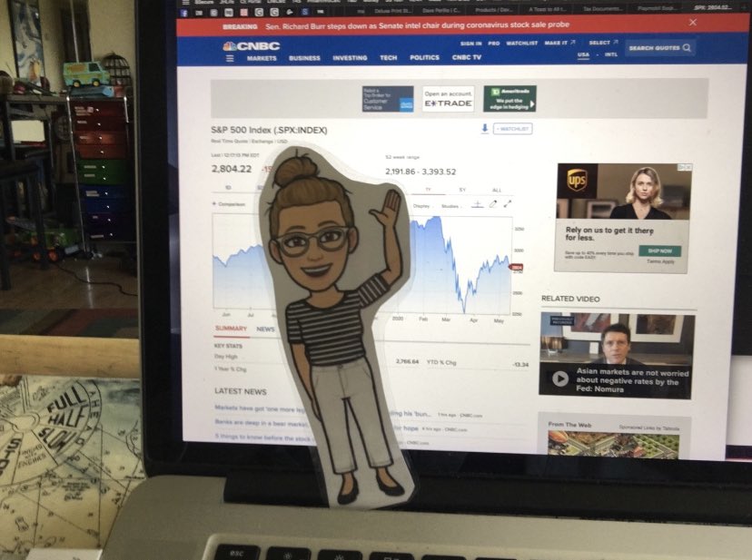 Checking the stock market with one student and his dad...now that’s a crazy adventure! #familytime #distancelearning #adventureswithMsWilson <a href="/RioSecoSchool/">Rio Seco School</a>