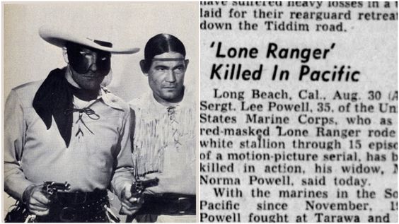 VeteranOwned's tweet photo. Born on this day in 1908, Lee Powell was the first actor to portray #TheLoneRanger on film. During #WorldWarII he enlisted in the U.S. #MarineCorps and participated in combat on several Pacific Islands, on one of which he died in 1944. https://t.co/uLw90jUi4k
