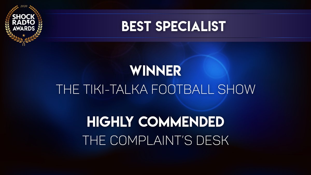 ShockSalford's tweet photo. 🏆 BEST SPECIALIST 🏆

Winner - @ShockTikiTalka

Highly Commended - @ShockPetPeeves

#ShockAwards2020⚡️ https://t.co/04s5O4JJjb