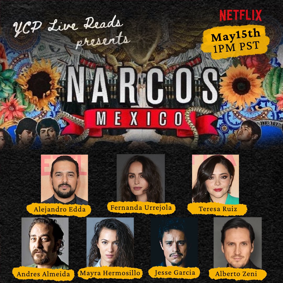spellboundaida's tweet photo. Almost time 🕰
@Yeyisrh joins her @NarcosNetflix castmates for a LIVE reading at 1pm PST with the students of @youthcinema_
#YCPLiveReads #MayraHermosillo #NarcosMexico https://t.co/X0jDP7hPvp