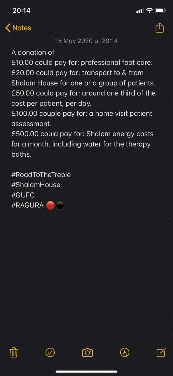 Each year Shalom House needs to raise at least £250,000 to provide its vital care. 

Please help us, help Shalom. Follow the link to donate paypal.com/pools/c/8p1PoW… 

#RoadToTheTreble 
#ShalomHouse
#GUFC
#RAGURA 🔴⚫️