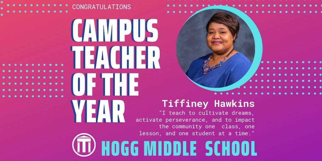 TylerISD's tweet image. Today we celebrate Tiffiney Hawkins from @hoggtylerisd! #WeAreTylerISD #FW2