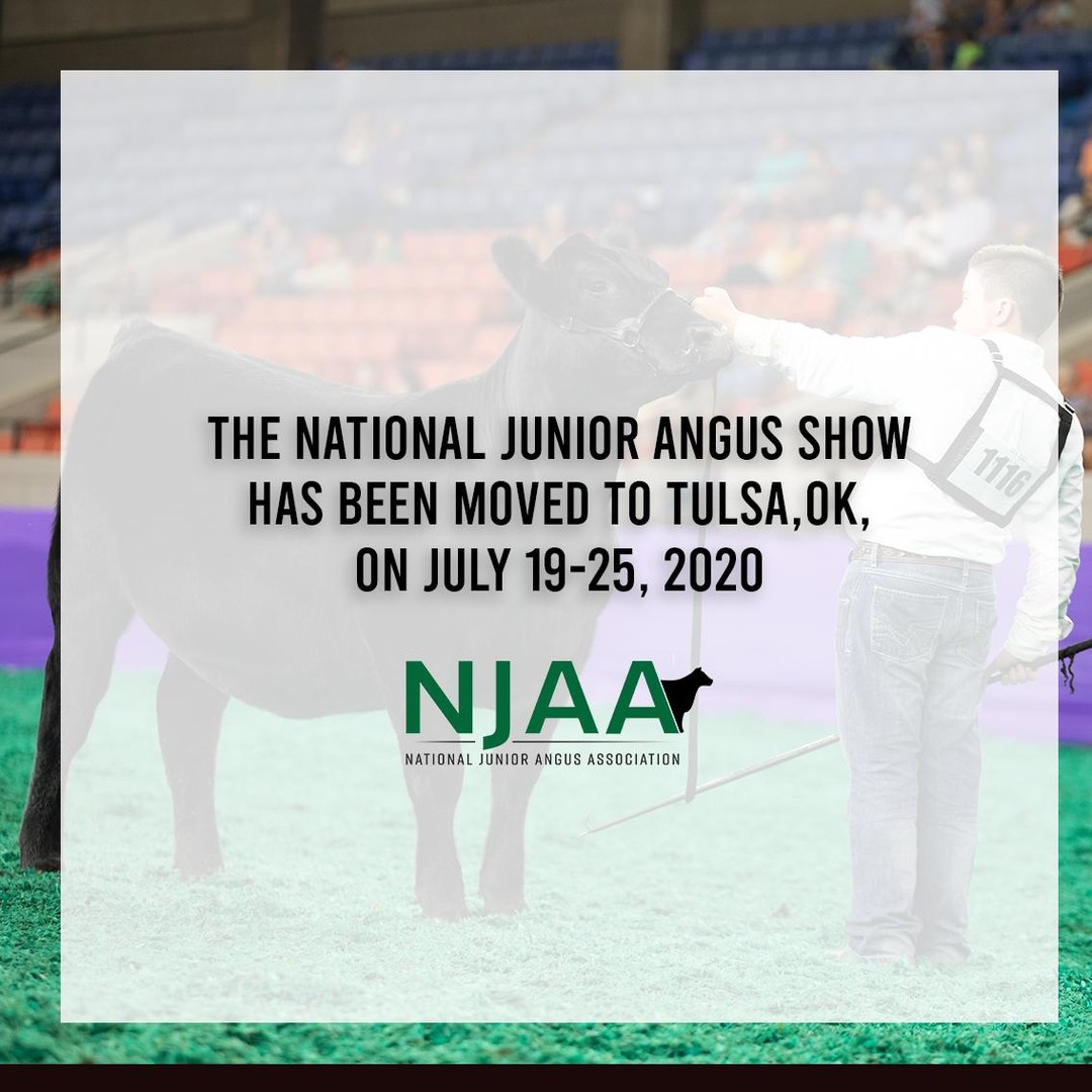 ⚡Attention juniors Angus members and parents.⚡ 

The National Junior Angus Show (NJAS) has been moved to Tulsa, OK, on July 19-25, 2020. For details on both shows follow this link: fal.cn/386Hn