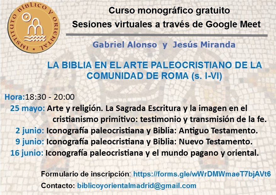 secr_es's tweet photo. Una interesante iniciativa formativa del Instituto Bíblico y Oriental en Madrid, a partir del 25 de mayo https://t.co/2TFwoYqbn9