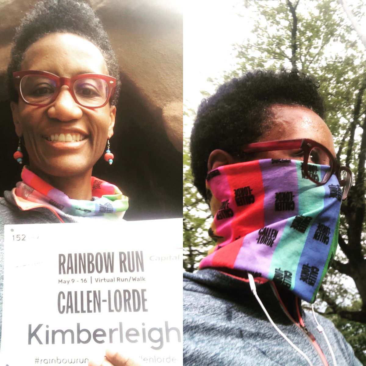 KimblyJS's tweet photo. Out here Rainbow Runnin’ these streets! @CallenLorde #VirtualRainbowRun #HealthJustice #tallhair https://t.co/SXWr2cXP1M