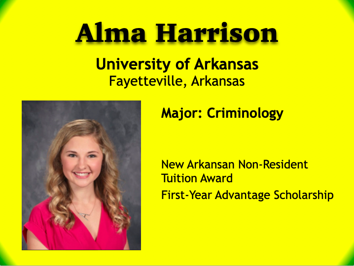 SMSSeniors2020's tweet photo. Congratulations to Ali Harrison, who will attend the University of Arkansas to major in Criminology! Ali is the recipient of the New Arkansas Non-Resident Tuition Award and the First-Year Advantage Scholarship. @UArkansas #SMSSeniorSigning2020 https://t.co/IRaW5pZlsW