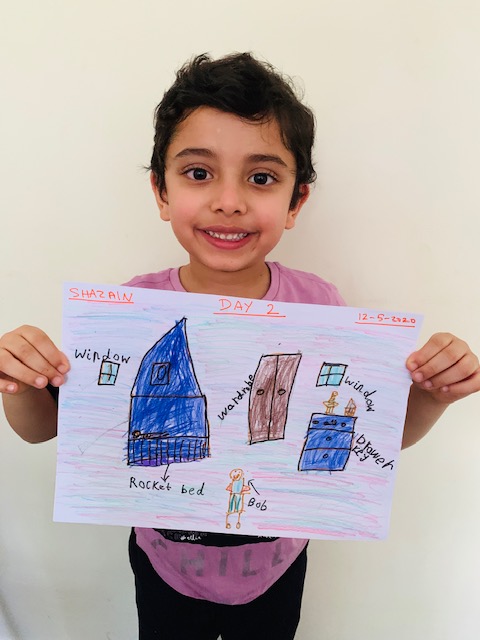 CCIacademy's tweet photo. Day 2 - Illustrate it @clpe1 Home learning. The children were asked to design a different room in the house for Bob, the Man on the #Moon #SimonBartram Look at their amazing designs. Imagine having a periscope in your bedroom. 🌎🚀 https://t.co/eYKftqUWTz