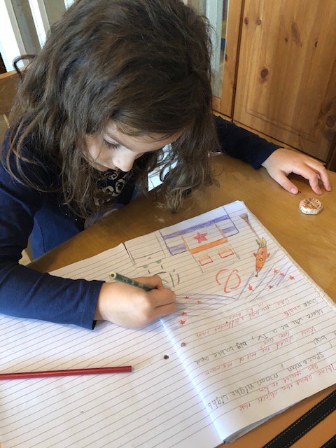 CCIacademy's tweet photo. Day 2 - Illustrate it @clpe1 Home learning. The children were asked to design a different room in the house for Bob, the Man on the #Moon #SimonBartram Look at their amazing designs. Imagine having a periscope in your bedroom. 🌎🚀 https://t.co/eYKftqUWTz