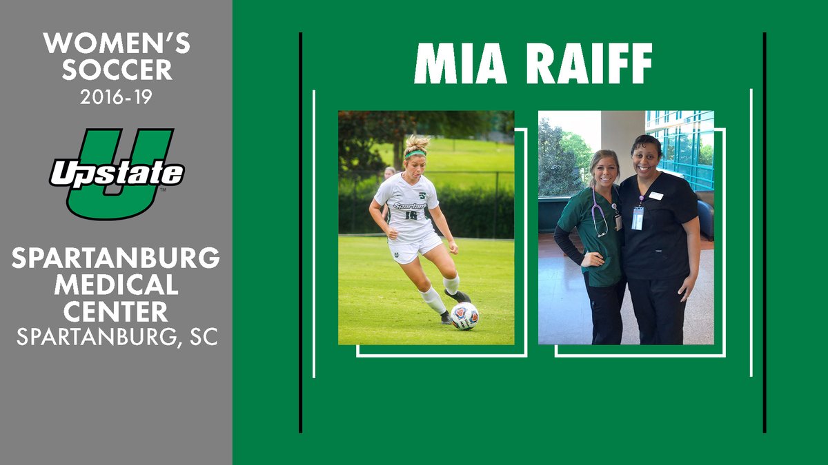 UpstateSpartans's tweet image. Our final #NursesWeek feature recognizes former @UpstateWSoccer player Mia Raiff who just graduated this month and is now transitioning into her role at Spartanburg Medical Center.

🗞️: bit.ly/2T6KXqQ

#SpartanArmy ➡️ #JoinUP