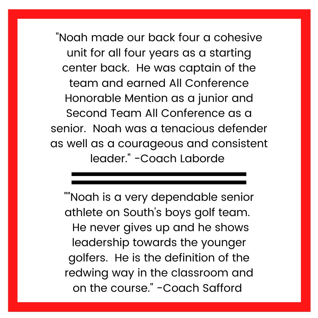 ProudRedwing's tweet photo. This week's Senior Athlete Spotlight features Noah Miesfeld.  #ThankYouSHSeniors #RedwingPride #RedwingStrong https://t.co/2eCx0yC1bs