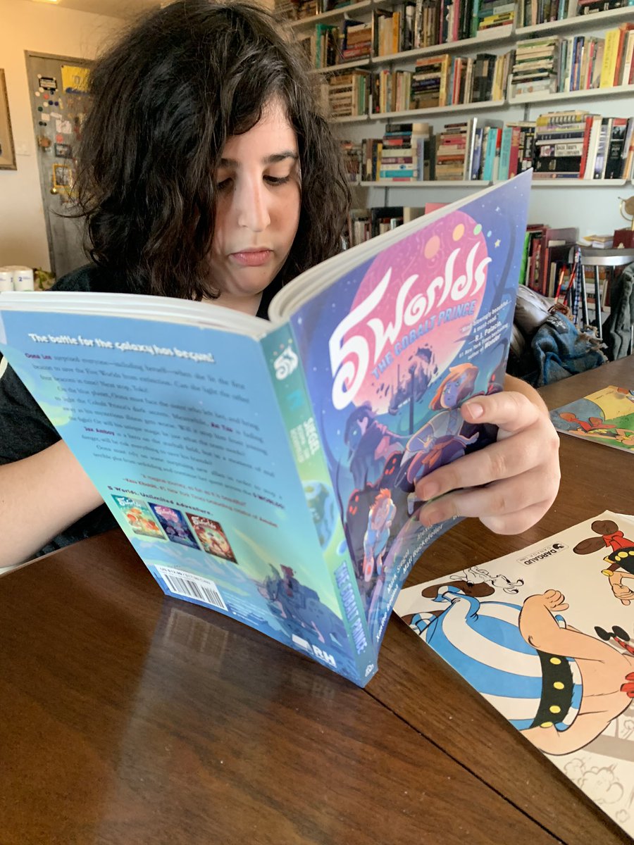 LuckiestGuyLES's tweet photo. Both of my kids are now hooked on the #5Worlds series! During #quarantine we need all the fantasy we can get, so thanks @marksiegelbooks & team. https://t.co/r6pte1HG8C