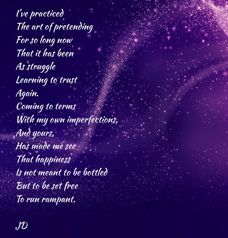 Josamey44's tweet photo. *Set Free To Be* #learningtotrust #theartofpretending #acceptingimperfections & #bottledhappinees for the #MayFalls20 poetry challenge
#Poet #Poetry #PoetryIsntDead #Poem #ShortStory #SpilledInk #Words #WordArt #JosameysWords #JD https://t.co/Zsww4SAmAJ