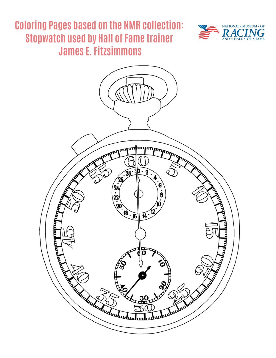 nmrhof's tweet image. Through the end of May we will add more coloring pages online so that you can #ColorOurCollection! This week's pages feature the stopwatch of Hall of Fame Member “Sunny” Jim Fitzsimmons and more! Click to download&amp;amp; print: drive.google.com/drive/folders/…

Share with #NMRHoFFromHome