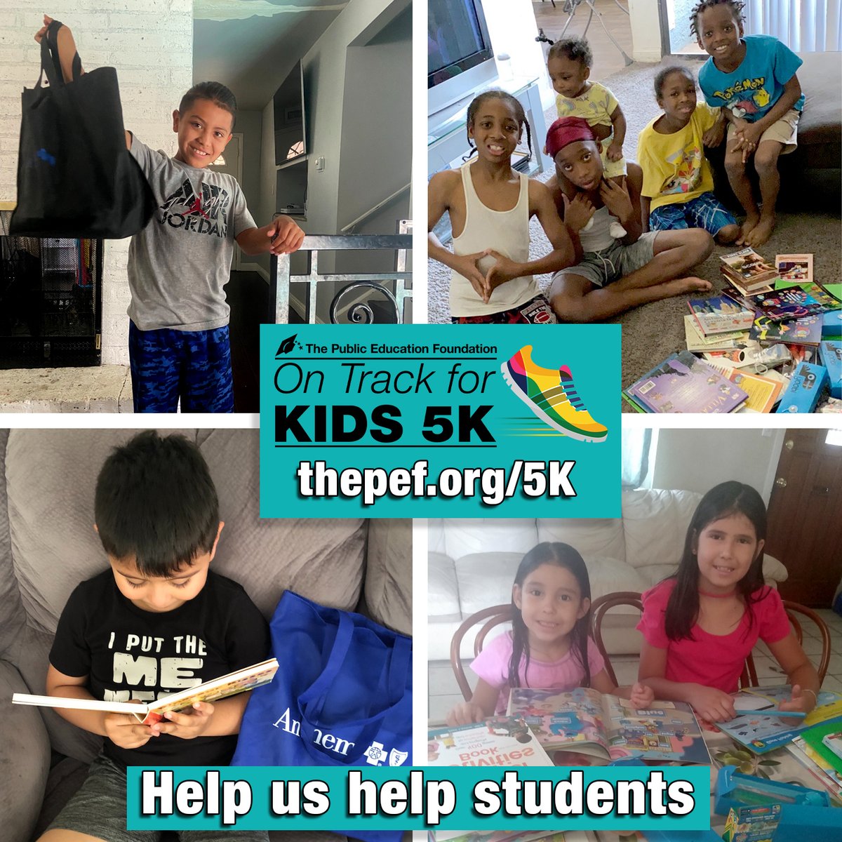 ThePEFtoday's tweet photo. Join The Public Education Foundation as we walk, run and roll for students, teachers, and schools in our #OnTrackForKids 5K social distance fun run! Let’s get out and get active as we come together as a community, starting May 20th. Register here: https://t.co/24go8TU7FZ #NVed https://t.co/qclXibfJVi