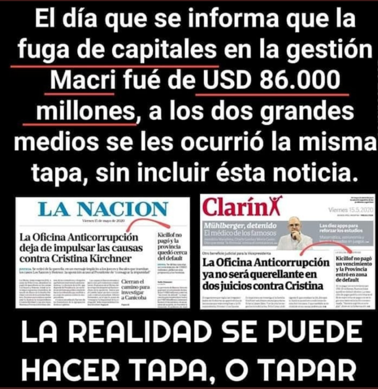 de_psol's tweet photo. La fuga de capitales durante el gobierno de Macri y Vidal, fue de 86mil millones de dólares, según una denuncia del BCRA, en el día de ayer.
Parece que La Nación y Clarín, no sé han enterado y tampoco disimulan su vicio de "operar" coordinadamente.
#LeyDeMediosUrgente
#MediosM https://t.co/Hd4ldPIn7Z