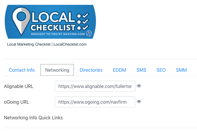 LocalChecklist's tweet image. Here are the categories we have so far, Local Networking, Local Directories, Every-door-direct-mail (EDDM), SMS, Search Engine Optimization (#SEO), and Social Media Marketing (#SMM)! #business #marketing More categories soon — Sign up for free at localchecklist.com