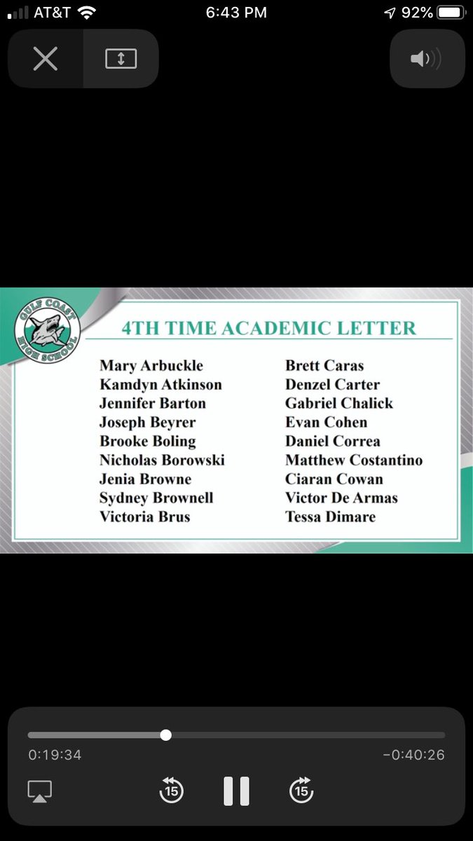 Correaaebd's tweet photo. GCHS Award Ceremonyπ¦πDaniel Correa class of 2020! #CCPSProud #ItOnlyTakesASpark #PelicansLearningAtHome @PoincianaCCPS @collierschools #CCPSSeniorStrong #SharkPride @GCSharks @GC_HighSchool https://t.co/FJOgHBEHzi