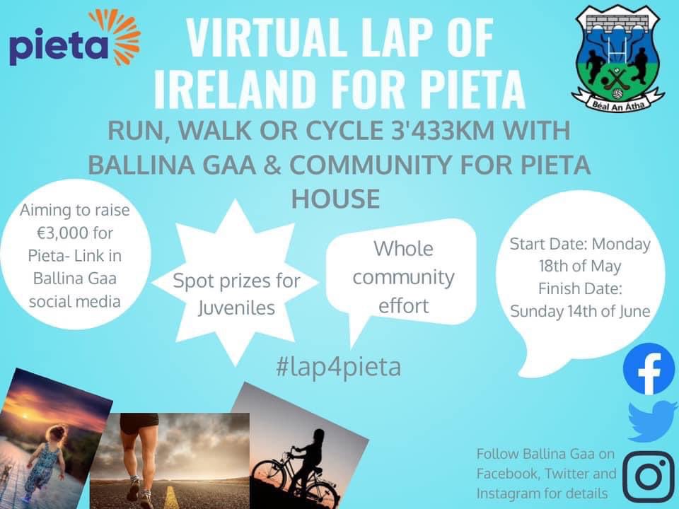 BallinaGAA (@ballinagaa) on Twitter photo Virtual Lap of Ireland for <a href="/PietaHouse/">Pieta</a> #Lap4pieta <a href="/KillaloeBallina/">Killaloe Ballina</a> <a href="/stannescck/">St.Annes CC Killaloe</a> <a href="/ballina_camogie/">Ballina Camogie</a> Virtual Lap of Ireland for <a href="/PietaHouse/">Pieta</a> #Lap4pieta <a href="/KillaloeBallina/">Killaloe Ballina</a> <a href="/stannescck/">St.Annes CC Killaloe</a> <a href="/ballina_camogie/">Ballina Camogie</a>