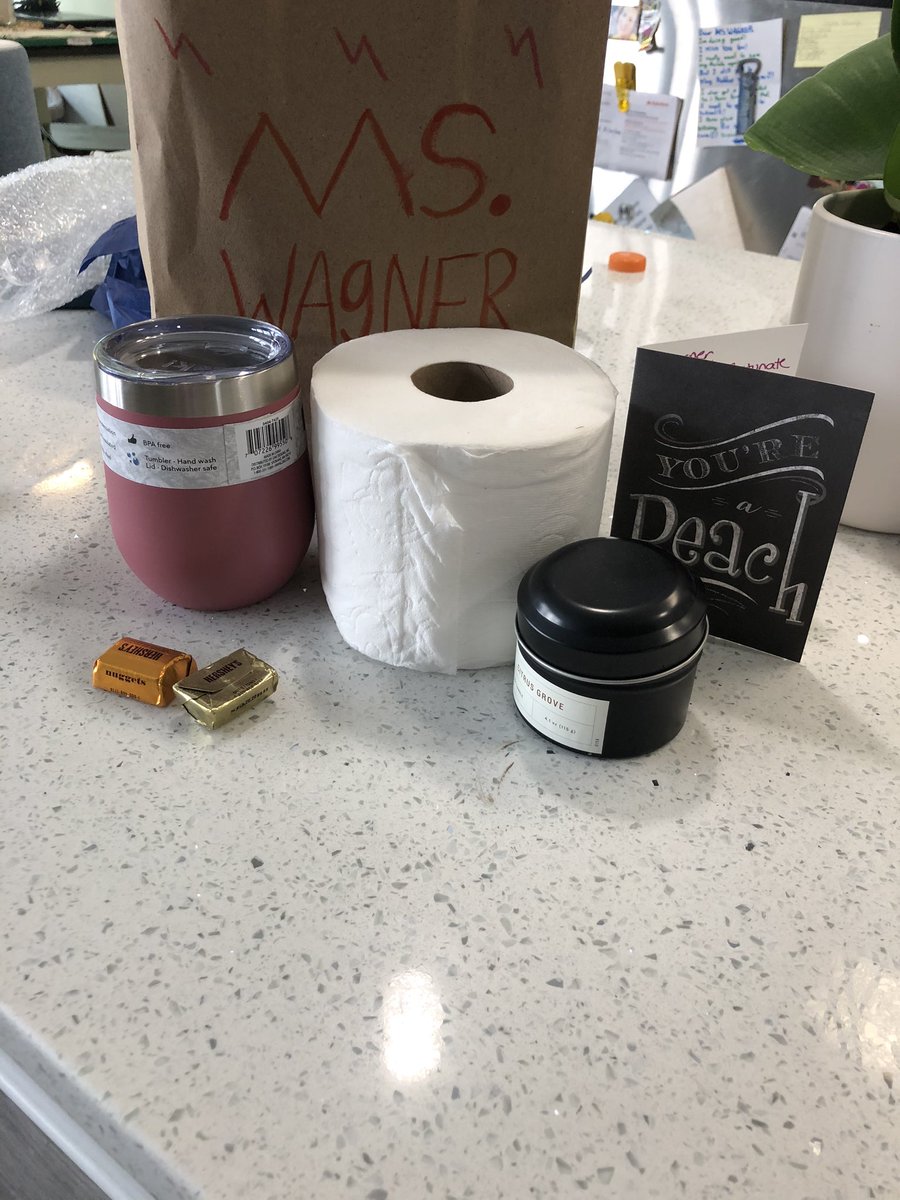 SarahWagner09's tweet photo. Such a sweet gift from @TimberLaneES PTA! I am so grateful for this gift! (And for@some good TP) :) https://t.co/vr1yPWzyWD