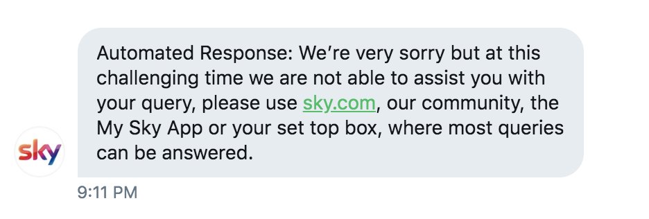 LambethMAF's tweet photo. A back-and-forth with @SkyUK and @SkyHelpTeam  culminating in this, while the mum we are supporting is expected to fork out over £200 to maintain her internet access.

We want is a 3-way call between one of our members, Sky, and the person we're supporting. Why can't we do this? https://t.co/FAC8TtAKUT