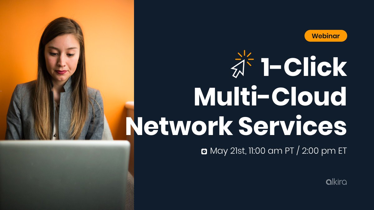 alkiranet's tweet photo. Challenged in deploying #firewall and network services in single and multiclouds? Join @DavidKlebanov, Head of Product Marketing at #Alkira for a webinar to learn about the first on demand #multicloud network with simplified service insertion.
Register at: https://t.co/HJG6APVjvb https://t.co/lt2NRmemzk