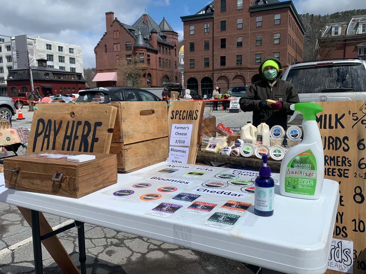 NOFAVT's tweet photo. Many farmers markets are open now, but it’s not business as usual! Vendors and market staff are following state guidance to ensure the safest environment for shoppers and vendors alike. Please be patient them as they adapt! https://t.co/3UPaa8QpYZ. #buylocal #rootedinvermont https://t.co/YvPwOgBPR2