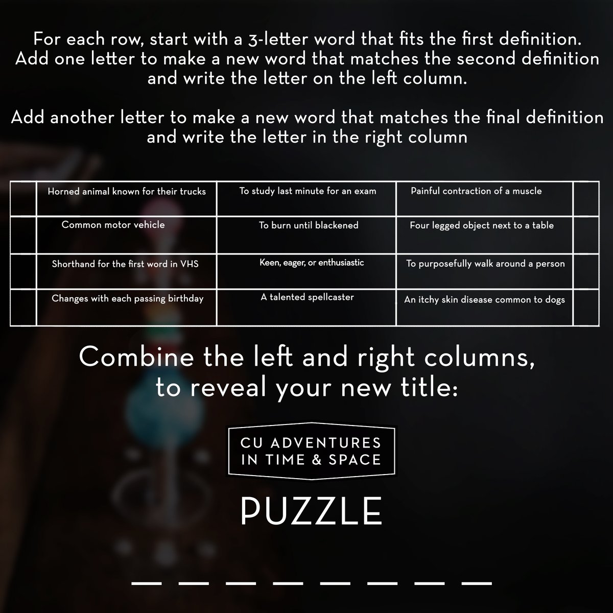 cu_adventures's tweet photo. Puzzle 16! #puzzle16 #TimeInYourSpace #puzzleoftheday #escaperoom #puzzleaday https://t.co/VxPUnL7Hod