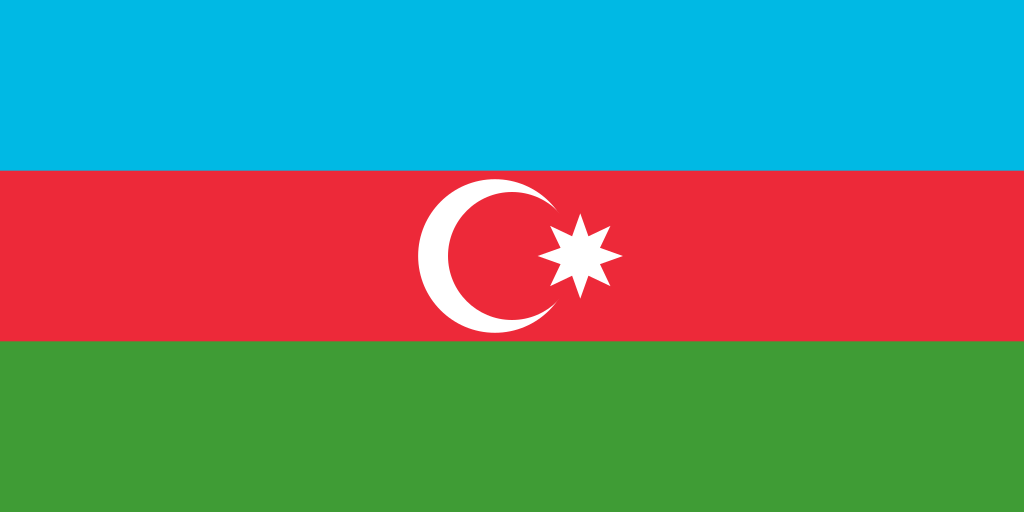 36. AzerbaijanI like the cresent moon and the eight-pointed star in the flag, and the colour scheme for the bands are definitely distinctive. A little unsure of the shade of blue, but there's a striking style for sure