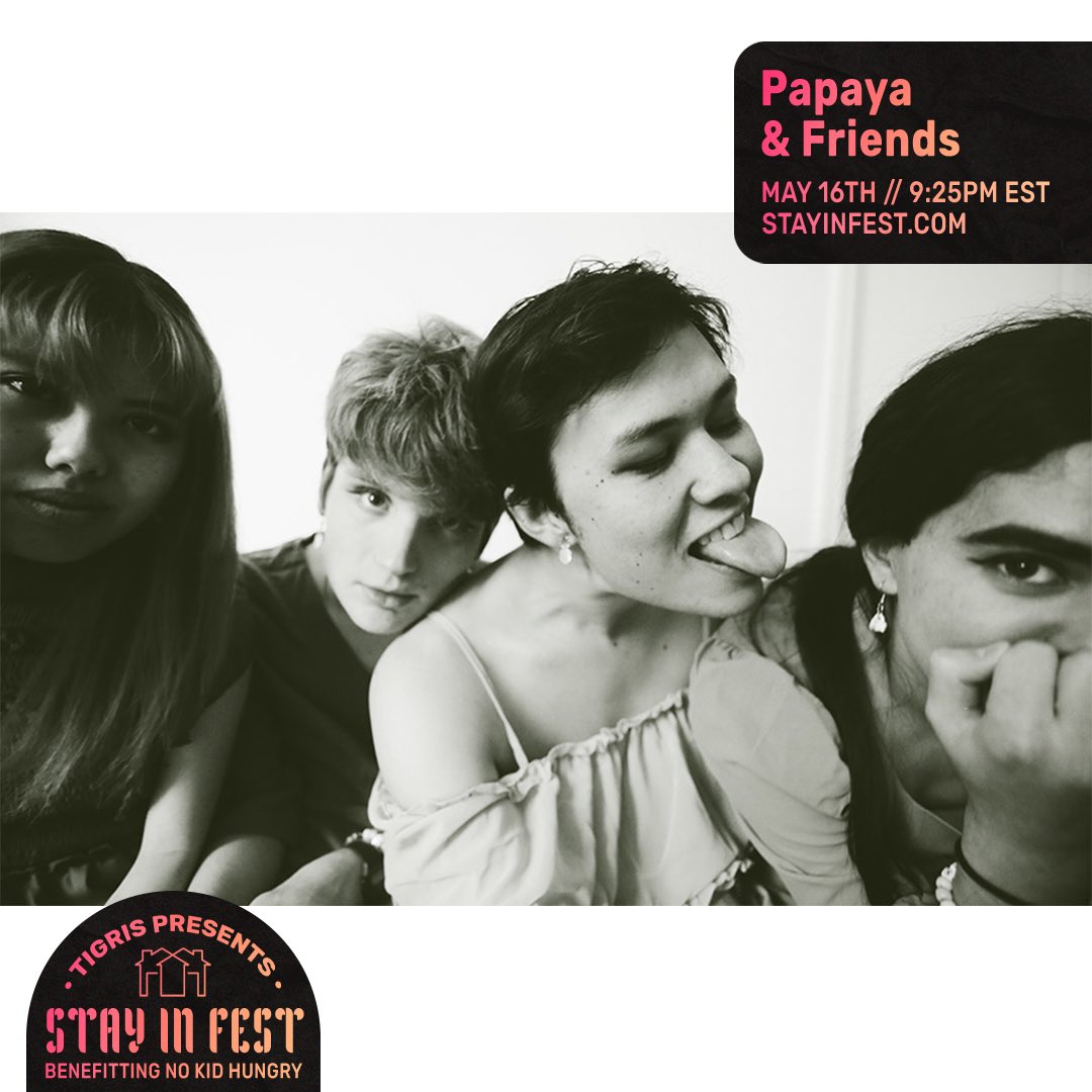 TOMORROW
we’ll be premiering the new video for Giftbag at 9:25pm est for Stay In Fest!

this event is being held in support of No Kid Hungry, so come through, show your support, and please consider donating what you can!