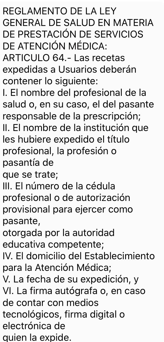 DR_OTORRINO's tweet photo. @sanpablofarma @Profeco Están violando la ley al no querer surtir la receta a pacientes con receta digital. Esto está estipulado en la ley general de Salud, fracción VI. Es parte de la nueva realidad y algo que cada vez será más frecuente y cotidiano https://t.co/GdXVLV8ovA