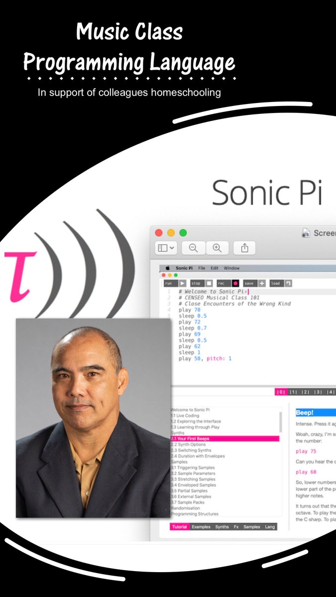 CenseoAV's tweet photo. Joe created Sonic Pi music code and offered it as a dual teaching method to his homeschooling co-workers...Star Wars audio track was a huge hit! Thanks for all you do, Joe 🎶 https://t.co/FJmjK1lOeC