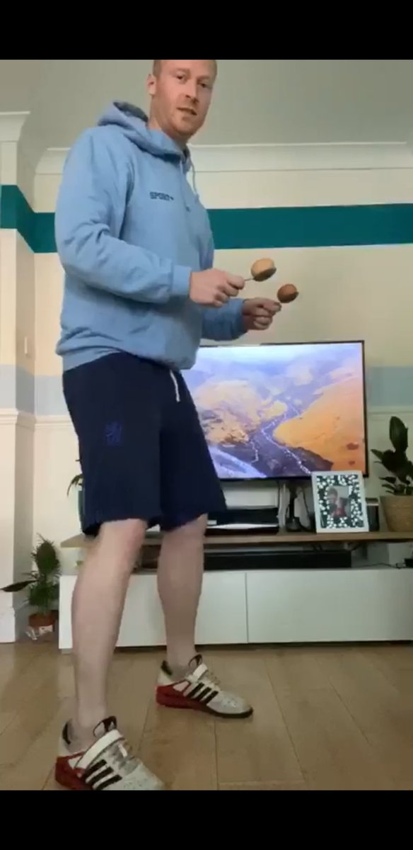 Weekend challenge! 

What you need is two tablespoons, two eggs, someone watching &amp; filming you and a timer. 

What you need to do is squat as many times as you can in 45 seconds only, without dropping the eggs!! Entries sent to coach Matt or coach David! Good luck!